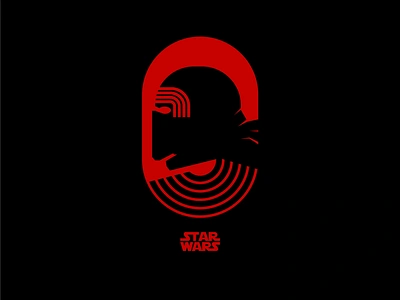 KYLO REN black colors design flat icon illustration lineart logo simple simple illustration vector