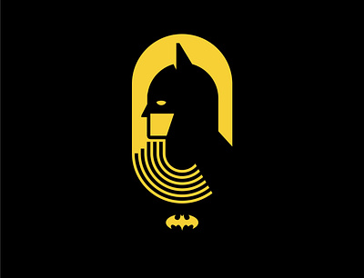 BATMAN black colors design flat icon illustration lineart logo simple simple illustration vector