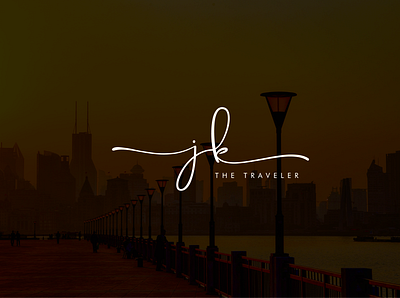 Jk travel The Traveler | Signature Logo calligraphy creative illustrator lettering logo logomaker logotype pen process signature signature logo tool traveling typography unique