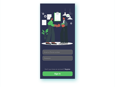 login page mobile design ui ux