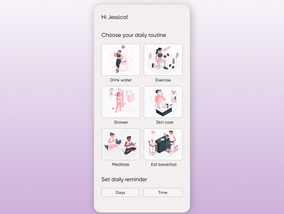 Daily Routine app concept design ui ux