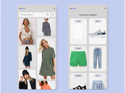 Online clothing shop concept design ui ux