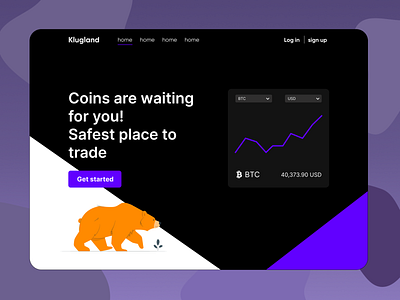 Crypto trading landing page design figma ui ux web website