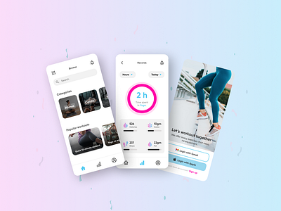 Workout mobile application design figma ui ux