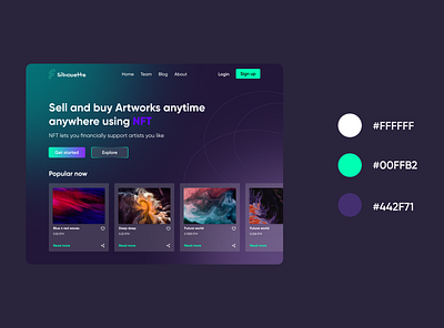 NFT Artwork website. design figma nft ui uidesign uiux ux uxdesign web website