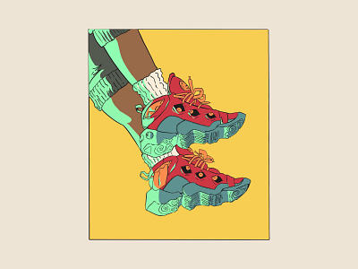 023/365 - Sneaker eyes? 2d art digital art editorial fashion illustration line work procreate sneaker art