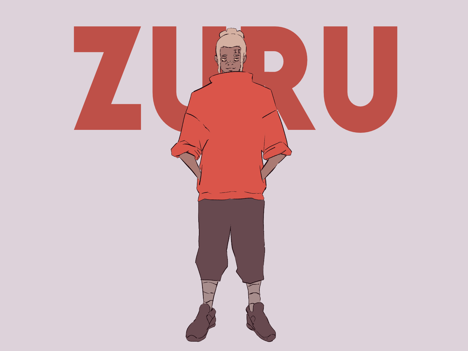 Zuru | Character Design Turnaround animation anime animeart black character boy characterdesign clip studio illustration motion design sakuga
