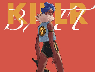 Killr Batt - Illustrated Cover 2d art anime character design design digital art editorial illustration logo procreate