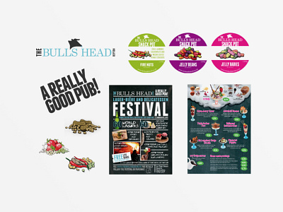 Bulls Head, Repton branding design illustration