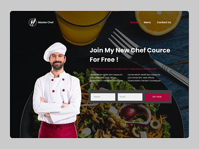 Master Chef Landing Page design ui