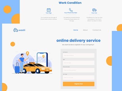Online Delivery Landing Page