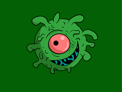 virus cartoon alien aliens bacteria cartoon cartoon character concept corona cute design evil flu green illustration micro organisme monster pandemic vector virus