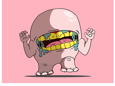 anemonia the biggest mouth alien aliens beast design elegant illustration immunity monster mouth pink scary vector