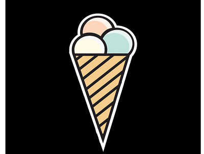 ice cream cone branding cute draw elegant flat design icecream icon icon design icons illustration logo poster simple sticker vector