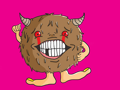 Hairy monster ball beast branding character cute design elegant illustration monster scary vector