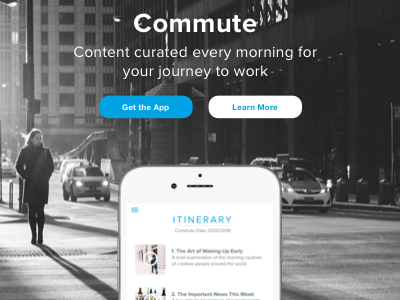 Commute: Landing Page - Daily UI Day 3 dailyui landingpage ui ux web