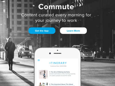 Commute: Landing Page - Daily UI Day 3