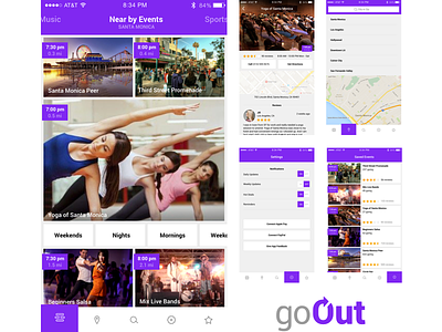 GoOut (iOS App) goout interface ios iphone layout mobile screens sketch style guid ui ux