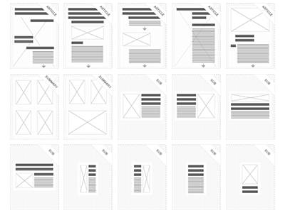 Publication Templates article grids icons layout publication small summery template ui ux