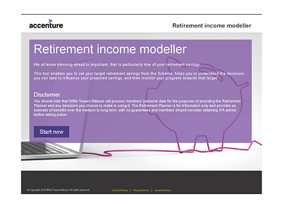 Branded retirement modeller branding ui ux web