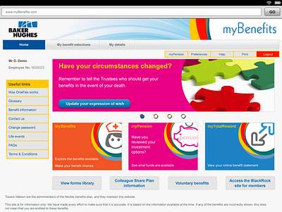 Branded employee benefits site branding ui ux web