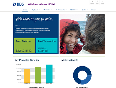 Branded pension site branding ui web