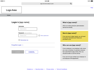 reset password wireframes