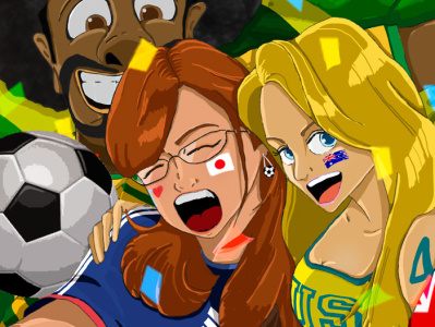 World Cup Selfie Thumbnail digital illustration graphic art graphic design illustration グラフィックデザイン