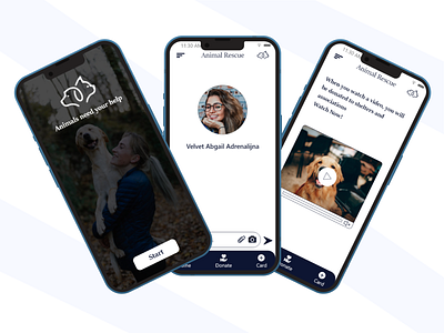 Animal Rescue app design product design ui ux