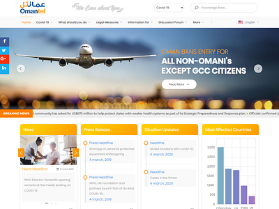 Oman Corona Stats Website Design
