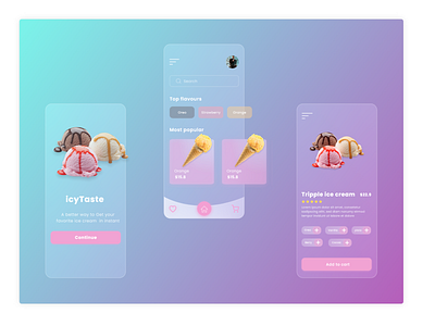 iccyTaste app ui app design ui ux