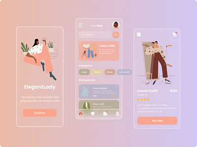 ElegantLady (Fashion app ui)