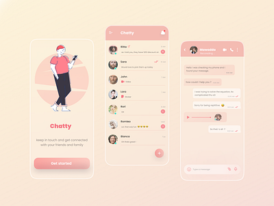 Chatty app app design ui ux