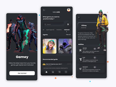 Gamey 🎮♥️ adobexd apexlegends app design figma ui ux valorant