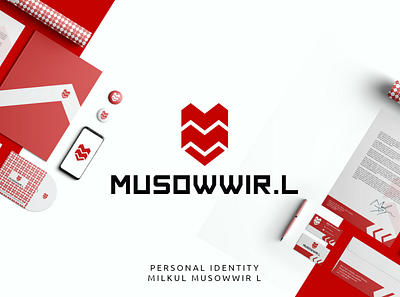 Milkul Musowwir Lubis Logo branding design lettermark logo logo design milkulmusowwirl monogram logo musowwir musowwir.l red