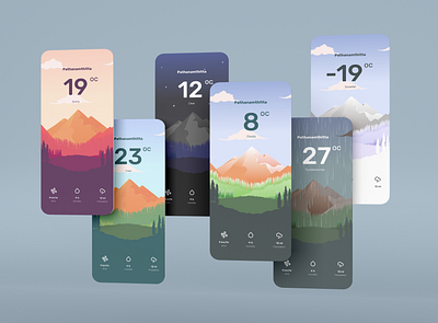 Weather App UI Concept Design app figma graphic design mobile phone ui weather