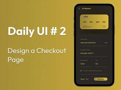 Daily UI # 2 - Checkout Page checkout checkout mobile checkout page credit card payment daily ui design mobile ui