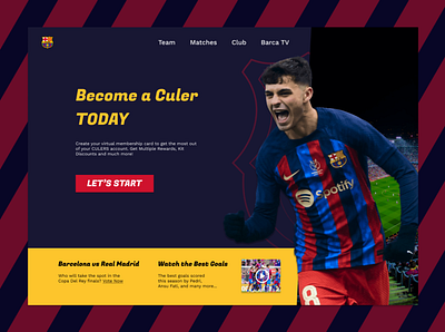 Daily UI # 3 - Website Landing Page barca barca landing page barca ui daily ui landing page landing page ui ui web design web ui