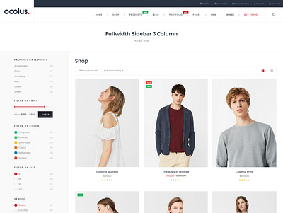 04_Ocolus_Shop_Fullwidth_Sidebar_3_Column branding design graphic design illustration ui vector