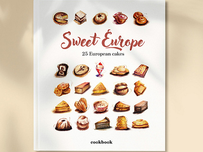 Cookbook cover & illustrations "Sweet Europe"