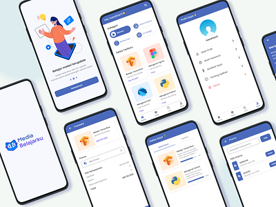 Media Belajarku - Online Course (MVP Version) app course design mobile mvp online onlinecourse study typography ui ux