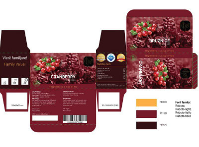 Design for tea packaging branding color cranberry design logo package design tea