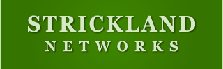 Strickland Networks brand design logo