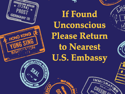 Back of Drinking Passport drinking embassy passport stamps