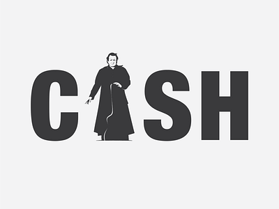 Johnny Cash graphic design illustration typogaphy vector