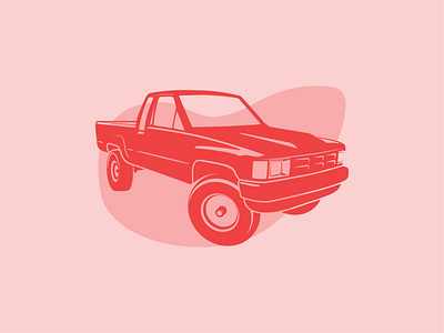 Red Toyota Pickup design graphic design icon illustration vector