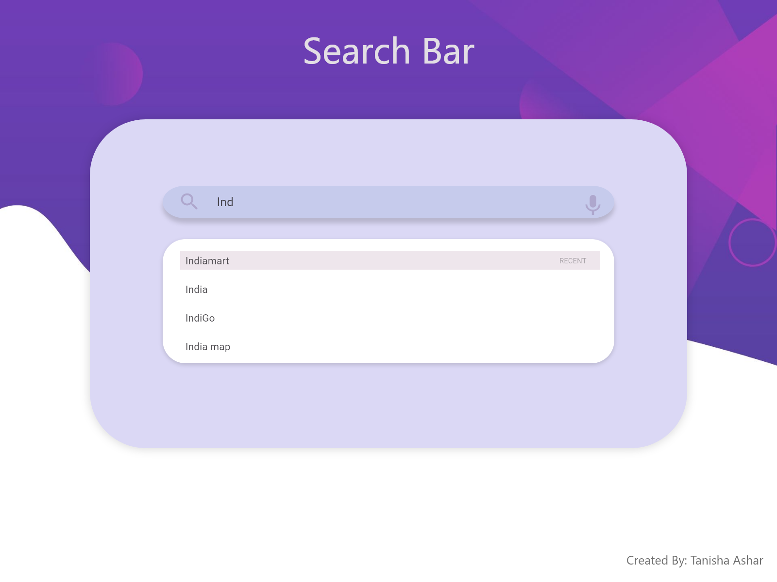 search bar ui by tanisha ashar on dribbble dribbble