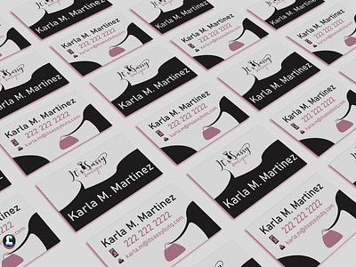 It's Sassy Boutique Business Card boutique branding business card card design illustration ink karla minimalism pink purse sassy service typography