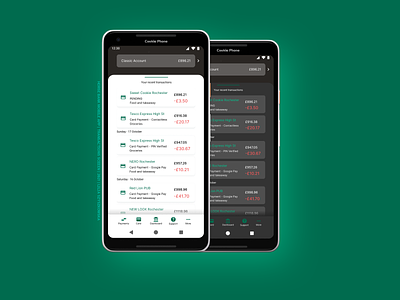 Horse Bank App | Transactions Drawer app bank figma graphic design green minimal mobile ui