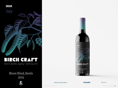 Birch Craft | Medium Red Wine Bottle 2016 birch black blend bottle branding craft design graphic design illustration italy minimal rhone teal tree typography vector vine violet wine